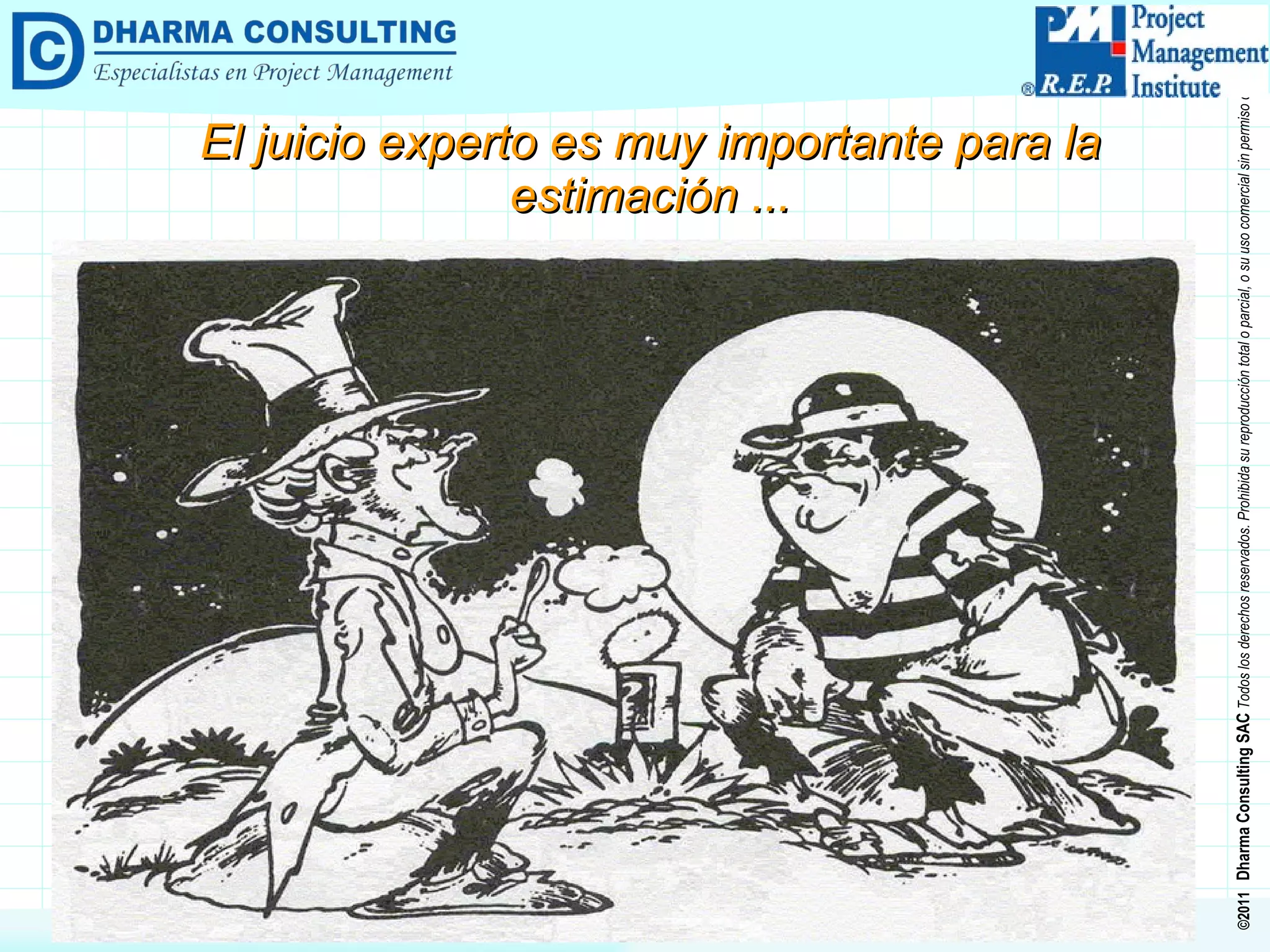 El juicio experto es muy importante para la estimación ... 