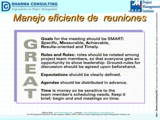 Manejo eficiente de  reuniones 