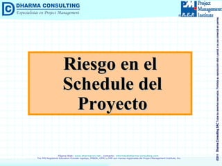 Riesgo en el Schedule del Proyecto 