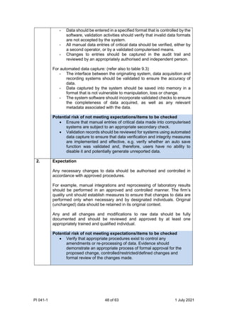 Entry Error Format Gmp PIC'S - GOOD PRACTICES FOR DATA MANAGEMENT AND INTEGRITY IN REGULATED ...