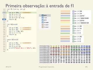 Primeira observação: à entrada de f1
18/12/14 Programação Imperativa 292
 
