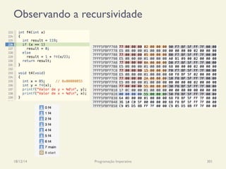Observando a recursividade
18/12/14 Programação Imperativa 301
 
