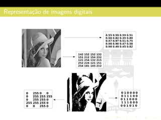 Representac¸˜ao de imagens digitais
 
