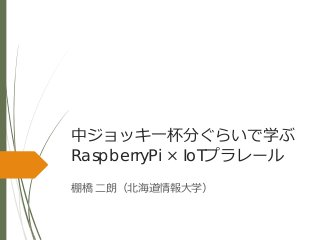 中ジョッキ一杯分ぐらいで学ぶ
RaspberryPi × IoTプラレール
棚橋 二朗（北海道情報大学）
 