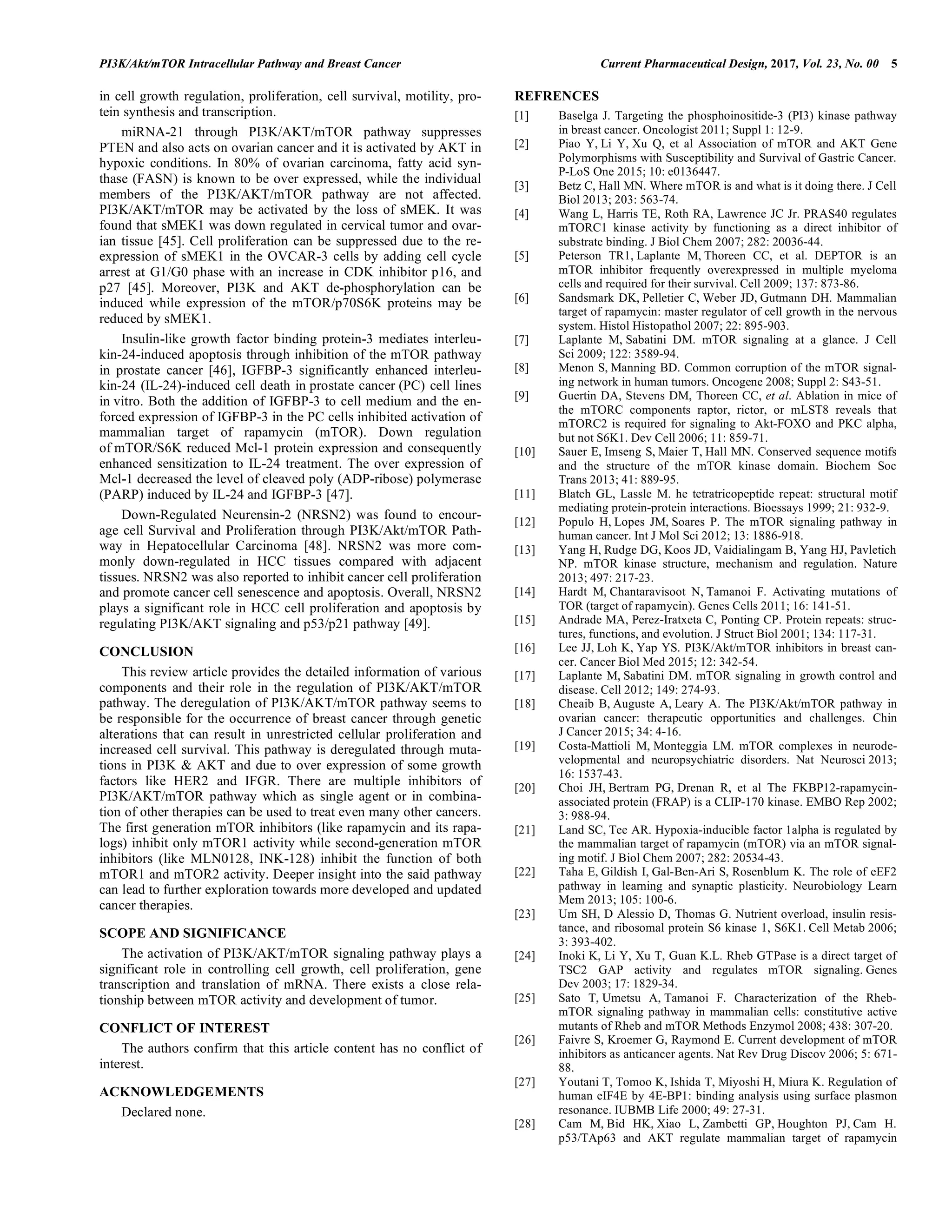 PI3KAktmTOR Intracellular Pathway and Breast Cancer Factors, Mechanism ...