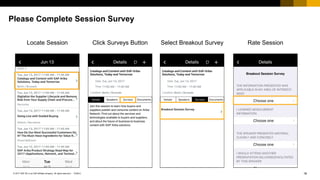 18© 2017 SAP SE or an SAP affiliate company. All rights reserved |
Public
PUBLIC
Please Complete Session Survey
Locate Session Click Surveys Button Select Breakout Survey Rate Session
 