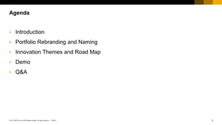 3PUBLIC© 2017 SAP SE or an SAP affiliate company. All rights reserved. ǀ
Public
 Introduction
 Portfolio Rebranding and Naming
 Innovation Themes and Road Map
 Demo
 Q&A
Agenda
 