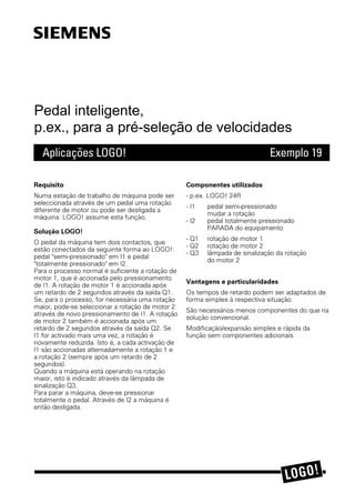 /2*2 FRQWUROD DV GXDV ERPEDV GLUHFWDPHQWH
RX PDQXDOPHQWH DWUDYÃV GR EDUUDPHQWR GH
LQWHUIDFH $6 1D VDÇGD 4 HVW» FRQHFWDGR XP
/2*2 RQWDFW SDUD D FRPXWDÁ½R GD ERPED  H
QD VDÇGD 4 K» XP VHJXQGR /2*2 RQWDFW SDUD
D ERPED 
2SHUDÁ½R PDQXDODXWRP»WLFD
$ FKDYH GH FRPXWDÁ½R GH PRGR PDQXDO 
DXWRP»WLFR HVW» FRQHFWDGD QD XQLGDGH GH
VXSHUYLV½R DR 6 $WUDYÃV GR EDUUDPHQWR GH
LQWHUIDFH $6 Ã WUDQVPLWLGR R HVWDGR GH
FRPXWDÁ½R DR /2*2 HQWUDGD $6L ,D 