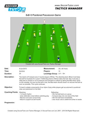 6v6+3 positional possession game