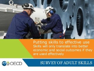 Putting skills to effective use

Skills will only translate into better
economic and social outcomes if they
are used effectively

SURVEY OF ADULT SKILLS
38

 