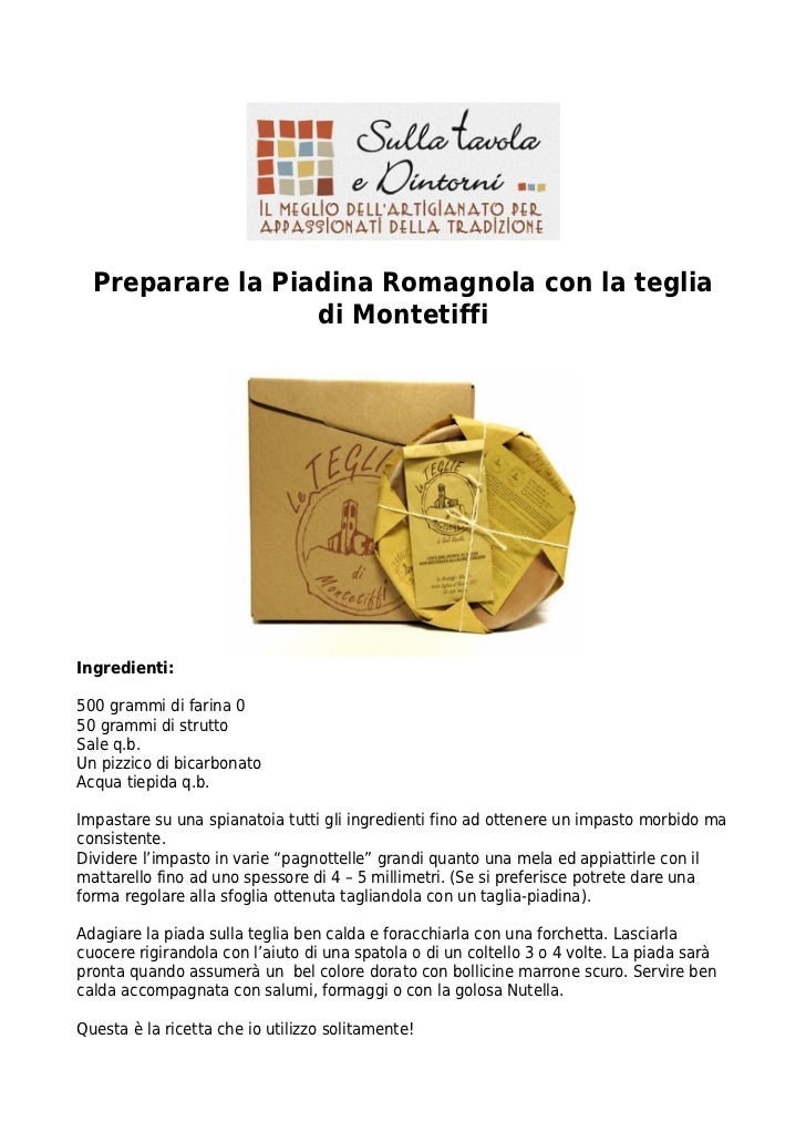 Come si fa la piadina | Teglie di Montefitti | Sulla ...