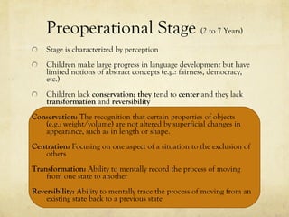 the preoperational stage of development is characterized by