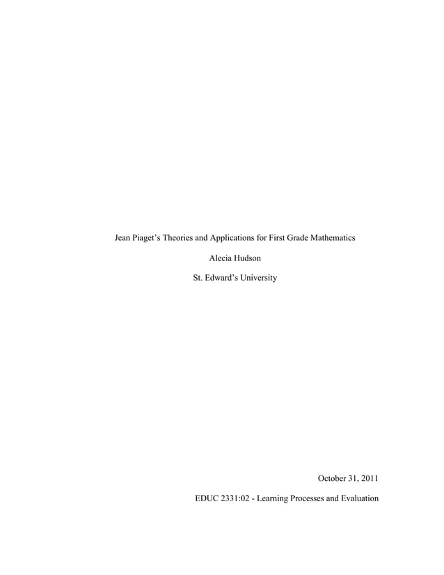 Piaget mathematics pdf