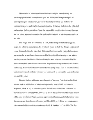 piaget mathematics