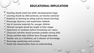 Educational Implication Math Comprehensive Overview of Piaget's Theory of Cognitive Development and ...