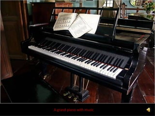 A grand piano with music 