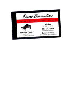 Piano Specialties Business Card