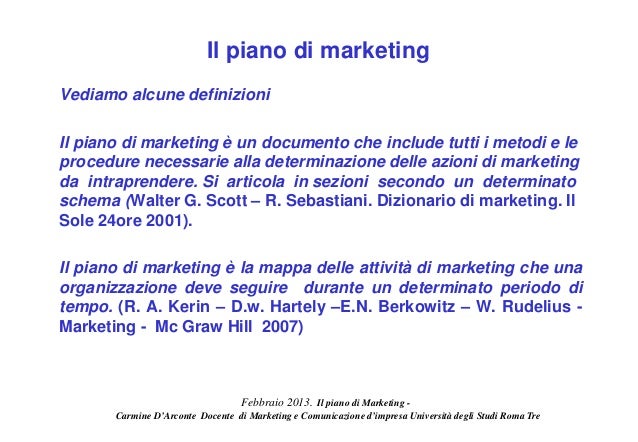 piano di marketing