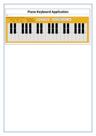 Piano Keyboard Application Project using MATLAB | PDF