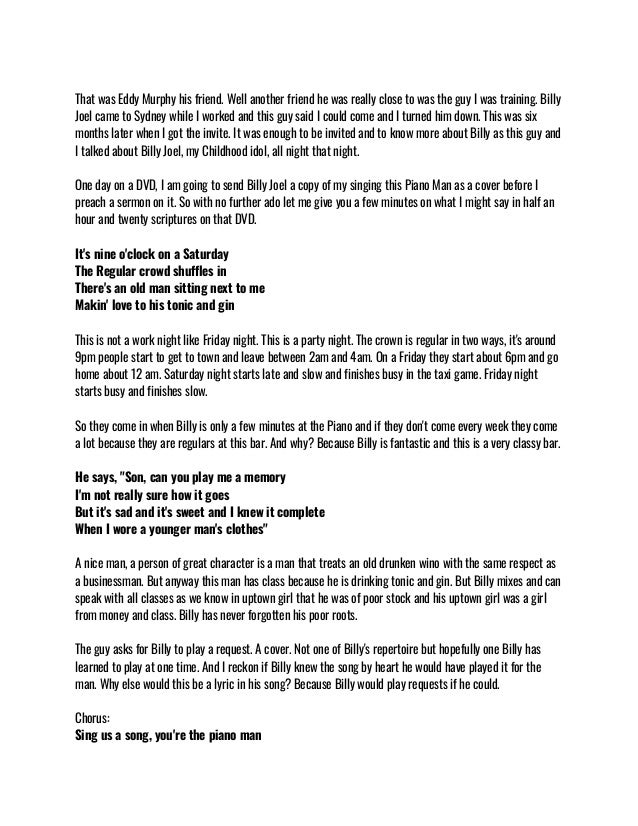 Piano Man Lyrics Finding Your Destiny Piano Man Lyrics Finding Your Destiny