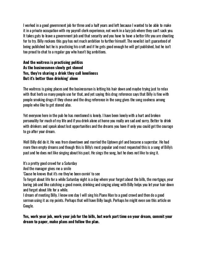 Piano Man Lyrics Finding Your Destiny Piano Man Lyrics Finding Your Destiny