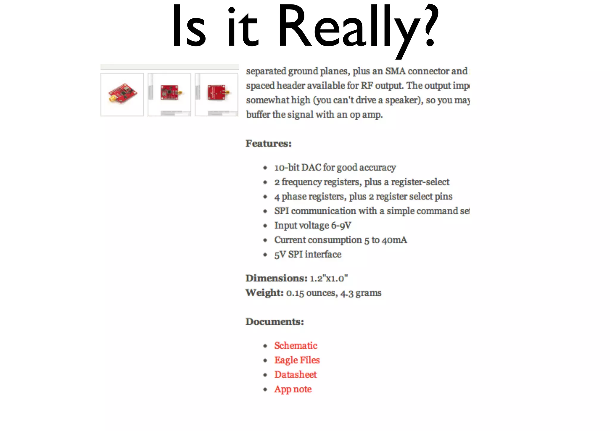 Is it Really? 
 