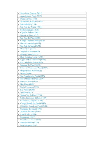 Piauí   população das cidades - 2010