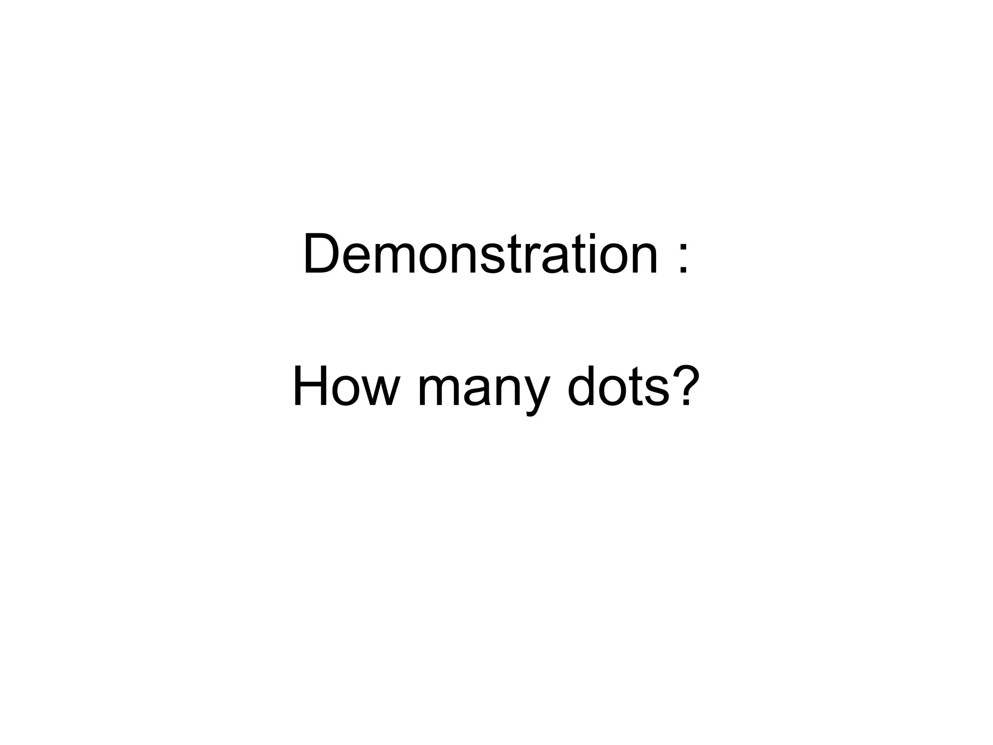 Demonstration :

How many dots?
 