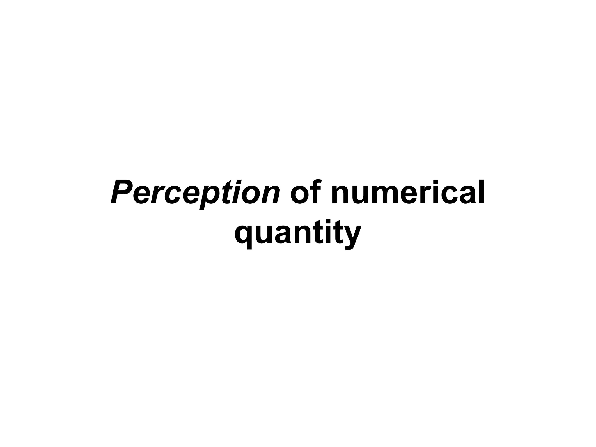 Perception of numerical
       quantity
 