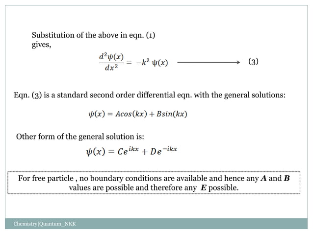 Particle In A Box Problem Quantum Chemistry Pptx