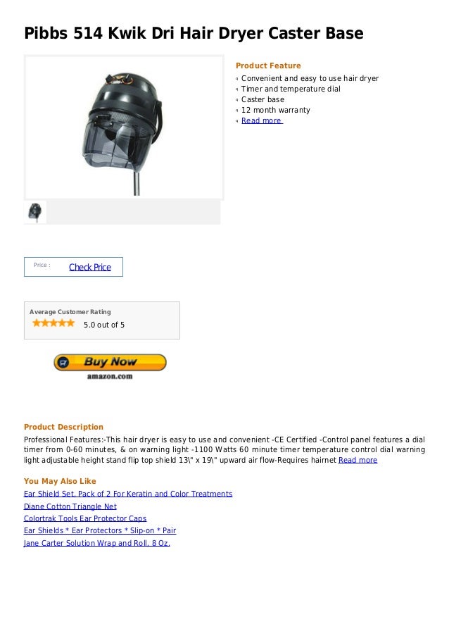 Pibbs 514 kwik dri hair dryer caster base