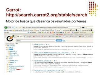 Carrot:  http://search.carrot2.org/stable/search Motor de busca que classifica os resultados por temas 