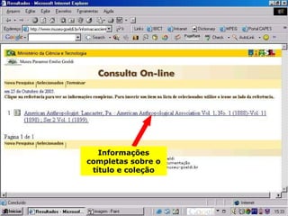 Informações completas sobre o título e coleção 
