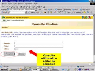 Consulta utilizando o editor do periódico 