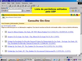 Lista de periódicos editados pela USP 