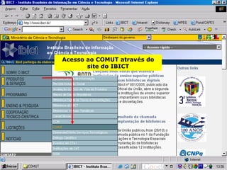 Acesso ao COMUT através do site do IBICT 