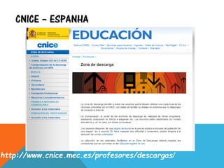 CNICE – ESPANHA
http://www.cnice.mec.es/profesores/descargas/
 