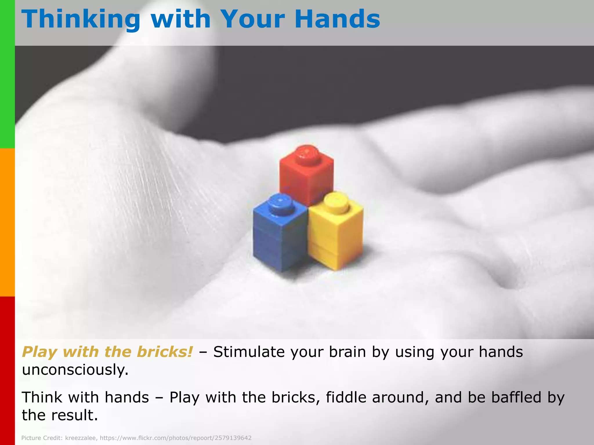 In 3D We understand the World Easier 
(Model Plans for the Shanghai Expo 2010) 
2D model 
3D model 
Benefit of 3D models: they address all our senses – we can interact with 
them www.plays-– change in-business.them com 
physically, touch them, taste them, and smell them. 
Picture Credit: i a walsh, https://www.flickr.com/photos/ivanwalsh/3780451836 Picture Credit: i a walsh, https://www.flickr.com/photos/ivanwalsh/3779640773 
 