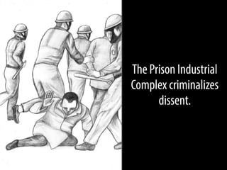 The Prison Industrial
Complex criminalizes
dissent.

 