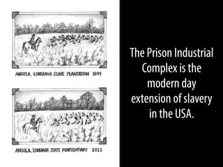 The Prison Industrial
Complex is the
modern day
extension of slavery
in the USA.

 