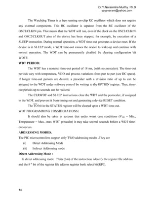 PIC MICROCONTROLLERS -CLASS NOTES | DOC