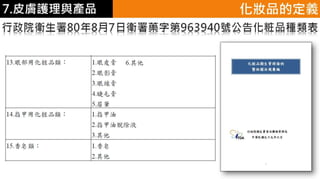 皮膚生理學7 : 皮膚護理 與 產品