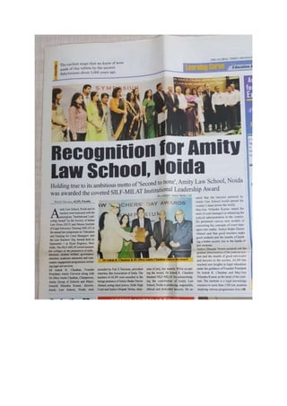 Recognition for Amity Law School, Noida