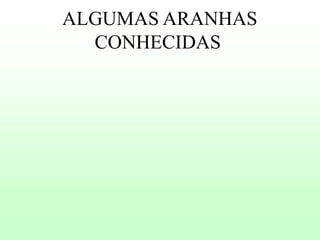 ALGUMAS ARANHAS
CONHECIDAS

 