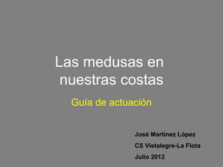 Las medusas en
nuestras costas
Guía de actuación
José Martínez López
CS Vistalegre-La Flota
Julio 2012
 
