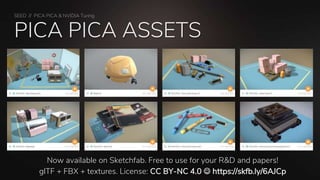 SEED // PICA PICA & NVIDIA Turing
PICA PICA ASSETS
Now available on Sketchfab. Free to use for your R&D and papers!
glTF + FBX + textures. License: CC BY-NC 4.0  https://skfb.ly/6AJCp
 