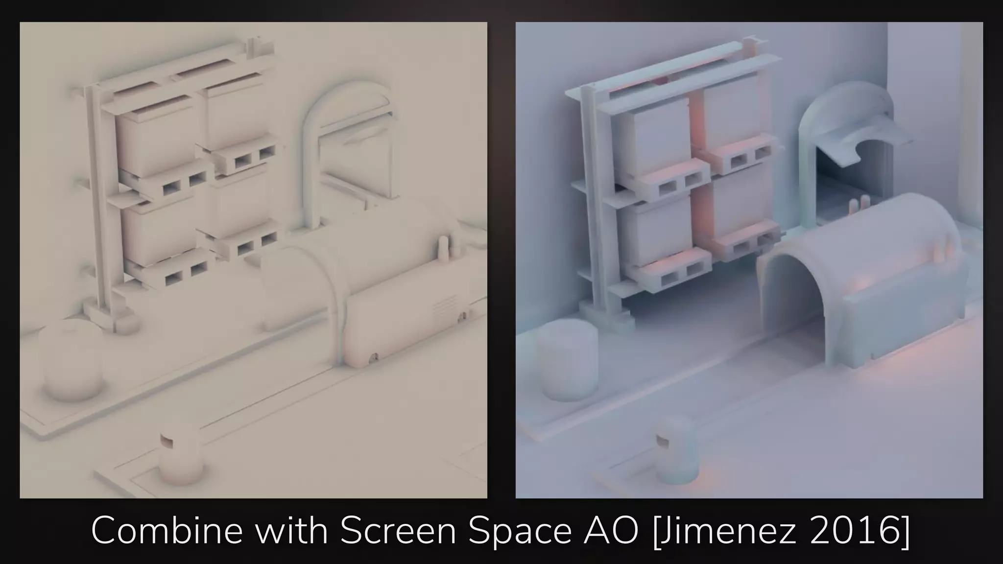 Combine with Screen Space AO [Jimenez 2016]
 