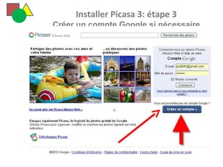   Installer Picasa 3: étape 3 Créer un compte Google si nécessaire 