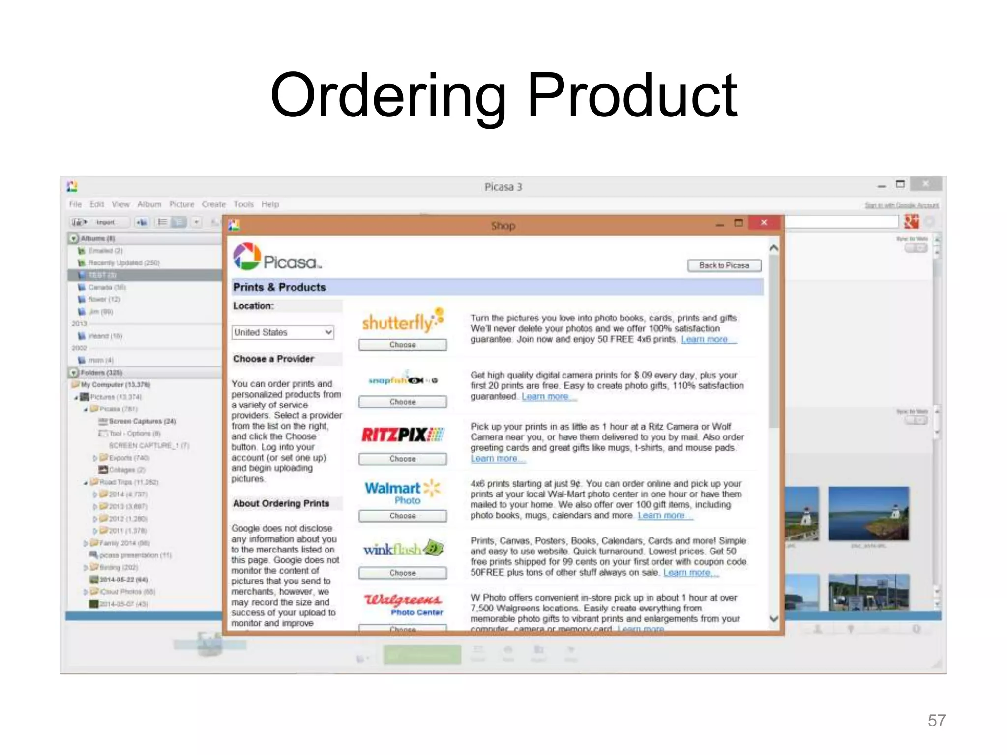 Ordering Product 
57 
 