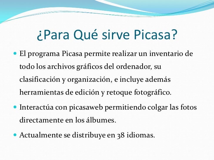 picasa programa para que sirve